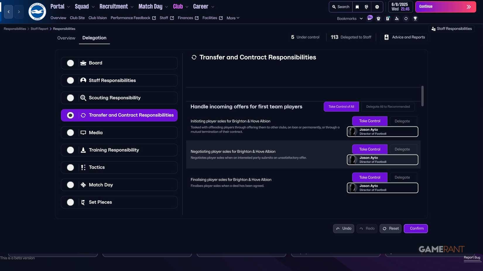 Football Manager 26 - Transfer Delegations