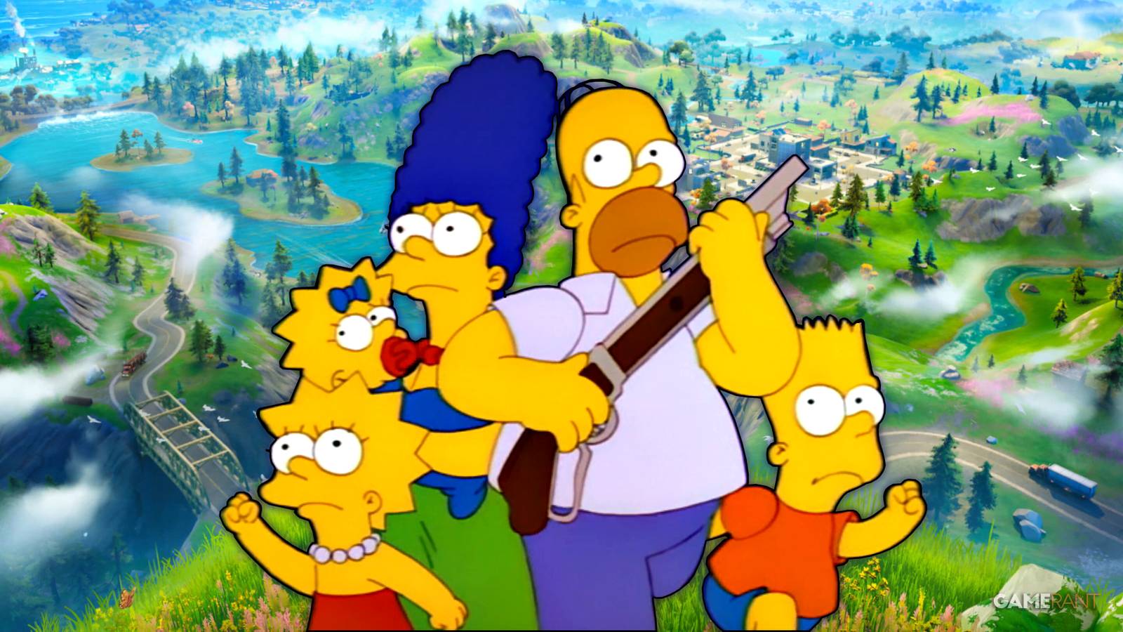 Simpsons Loading Screen Fortnite Simpsons Crossover Key Art Leak Hints at Character Skins and NPCs