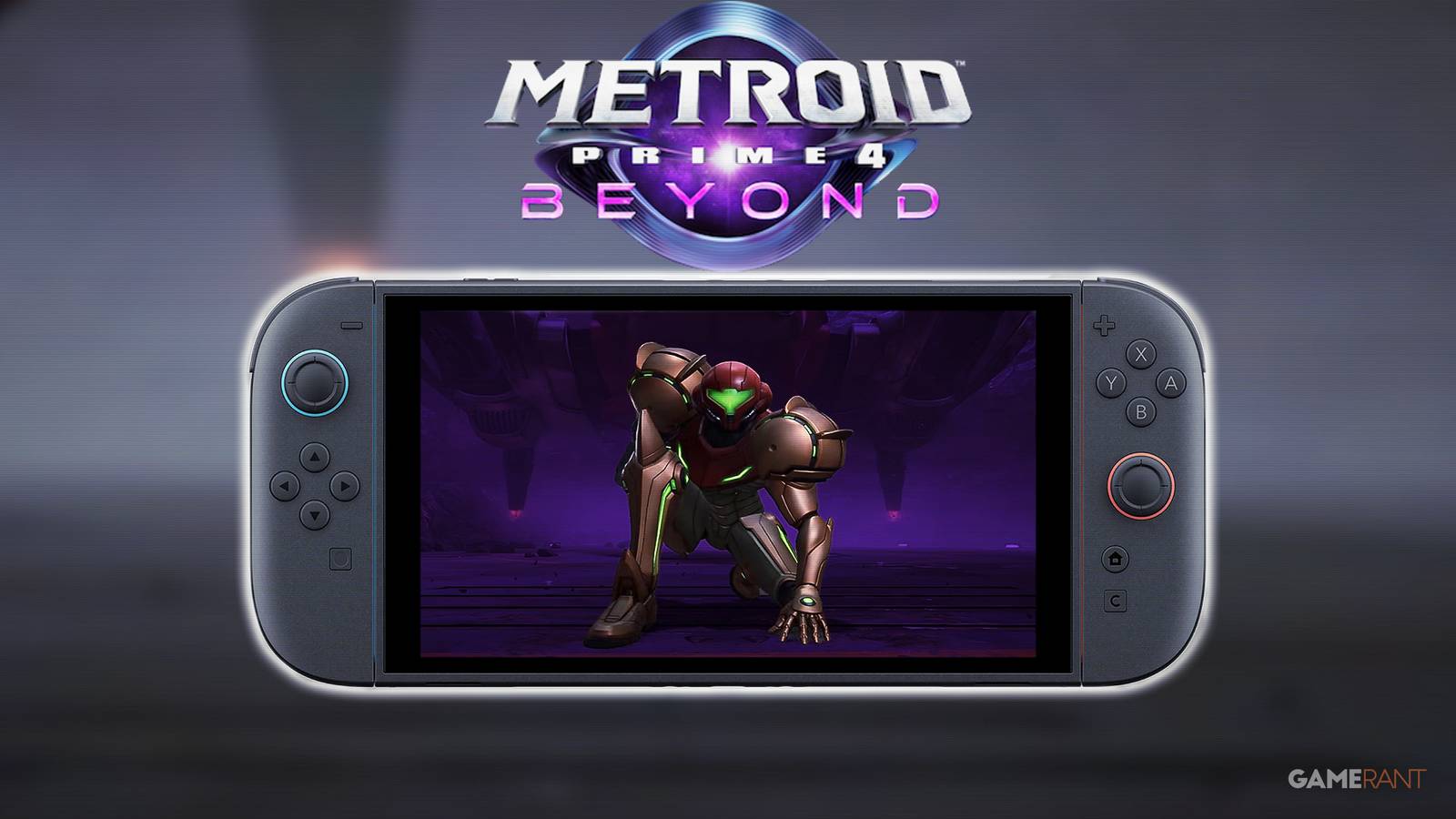 Metroid Prime 4 Beyond Nintendo Switch 2 composite with game logo