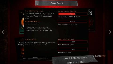 Phasmophobia - Crimson Eye Event 2025 - Event Board