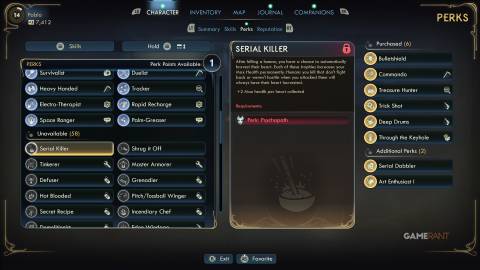 serial killer perk in outer worlds 2