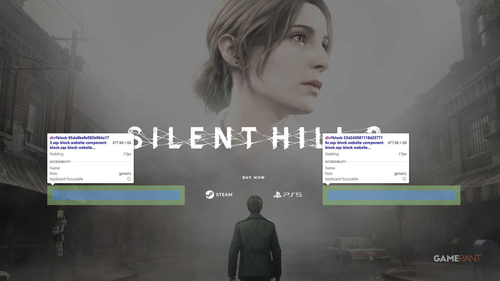 Silent Hill 2 Remake Web site two versions of hint element composite image inspection