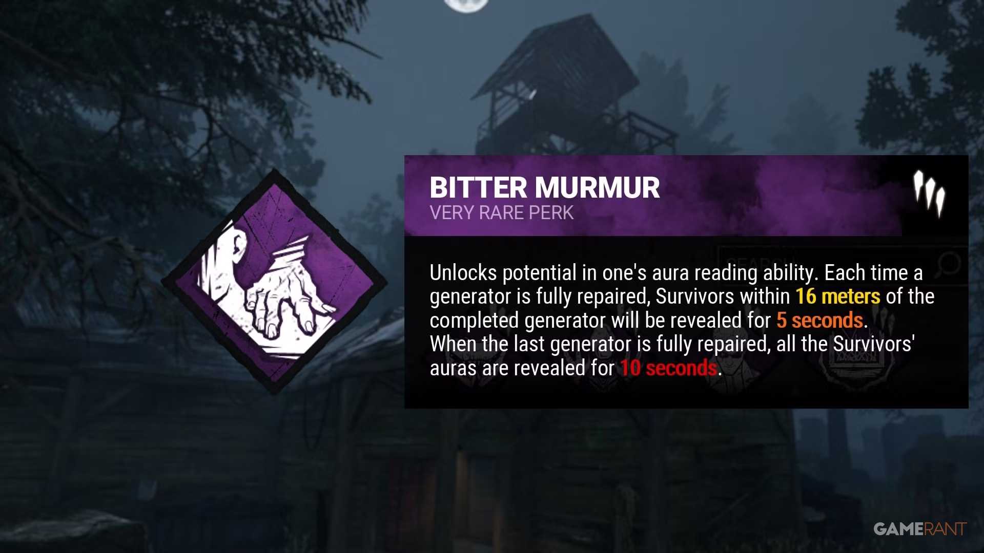 dead by daylight perk description bitter murmur