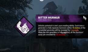 dead by daylight perk description bitter murmur