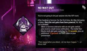 dead by daylight perk description no way out