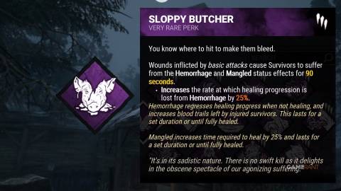 dead by daylight perk description sloppy butcher