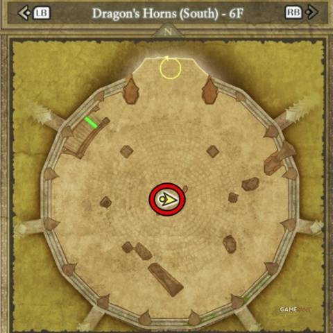 DQ2-MM-17-Dragons-Horns-South-6F-Map