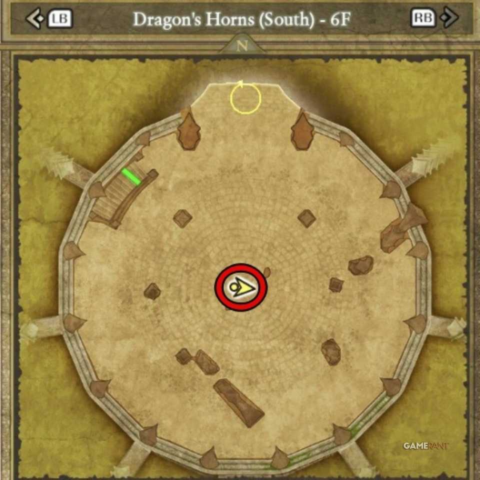 DQ2-MM-17-Dragons-Horns-South-6F-Map