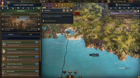 Europa Universalis 5 - Advances Panel
