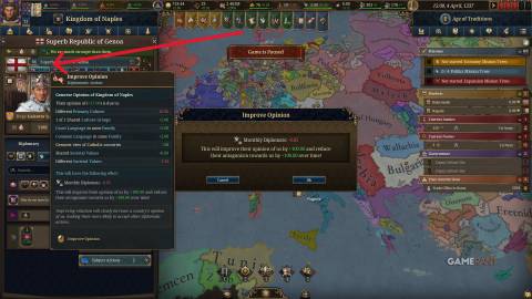 Europa Universalis 5 - Improve Opinion
