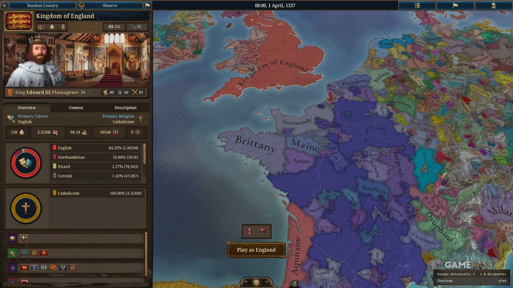 Europa Universalis 5 - Kingdom of England