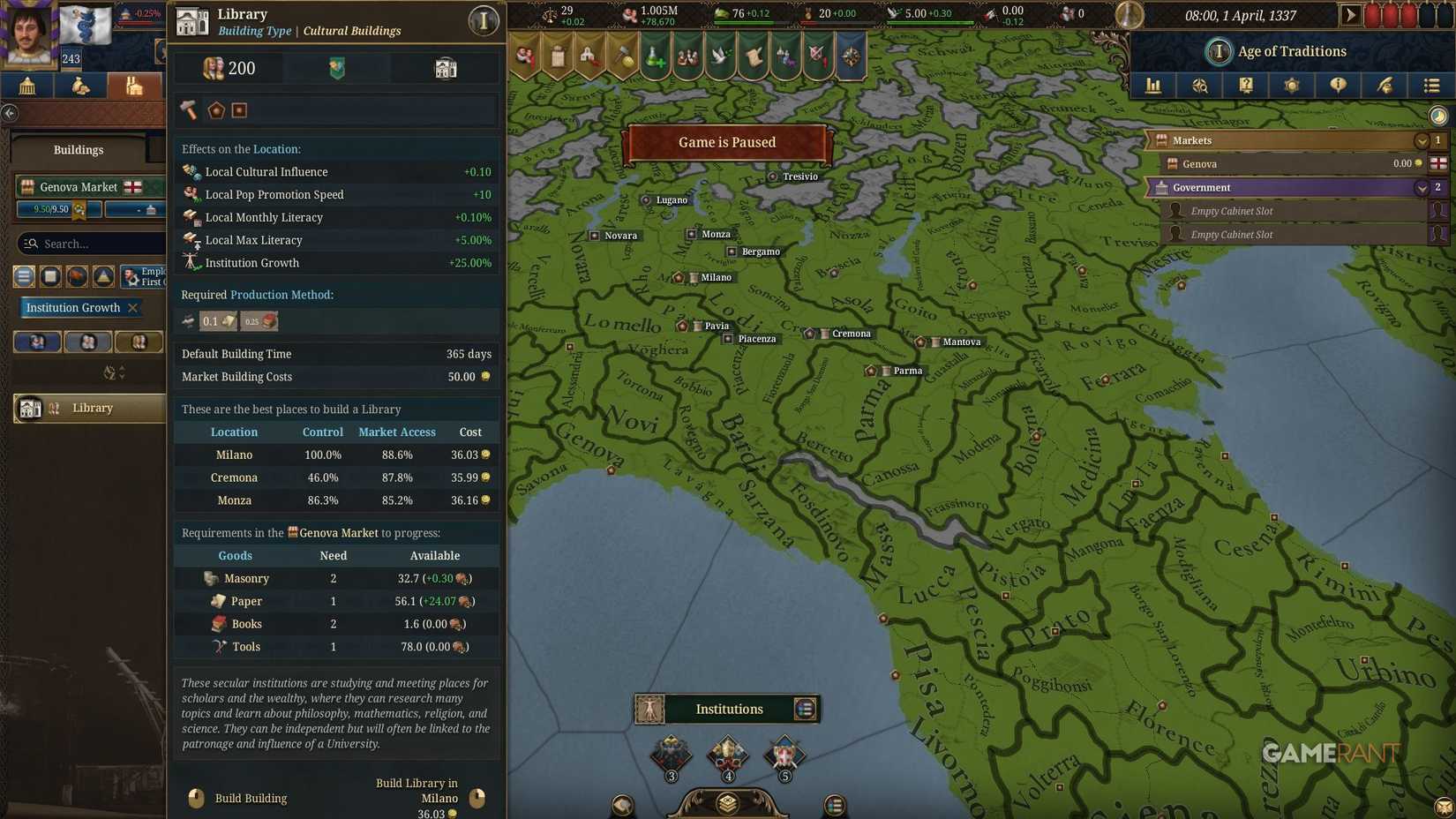 Europa Universalis 5 - Library