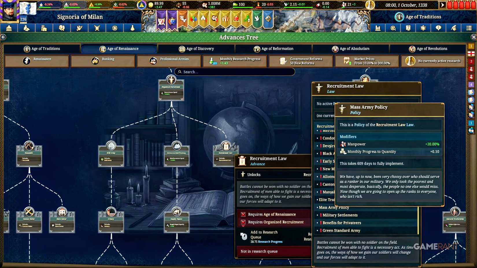 Europa Universalis 5 - Recruitment Law