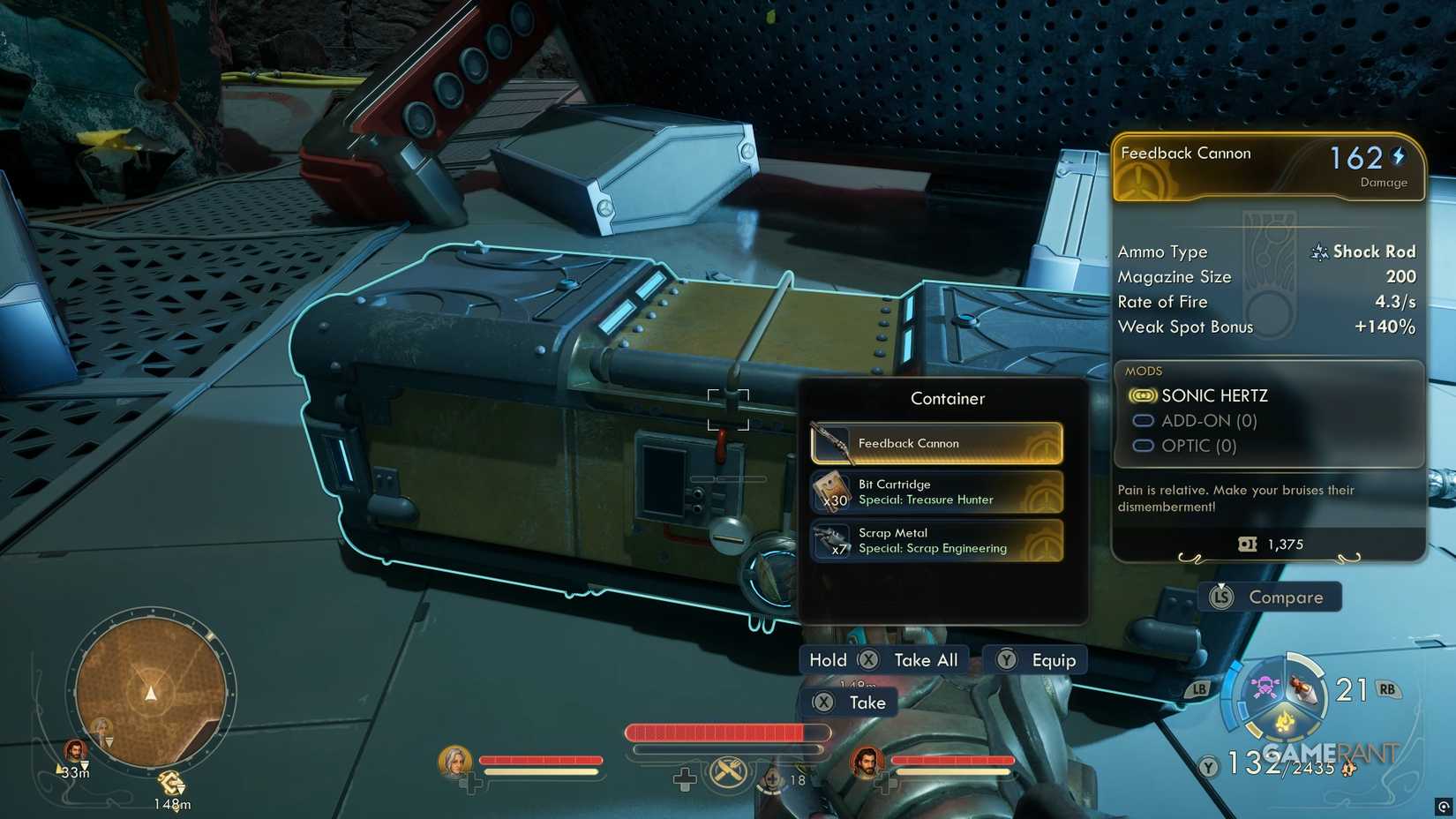 feedback cannon outer worlds 2