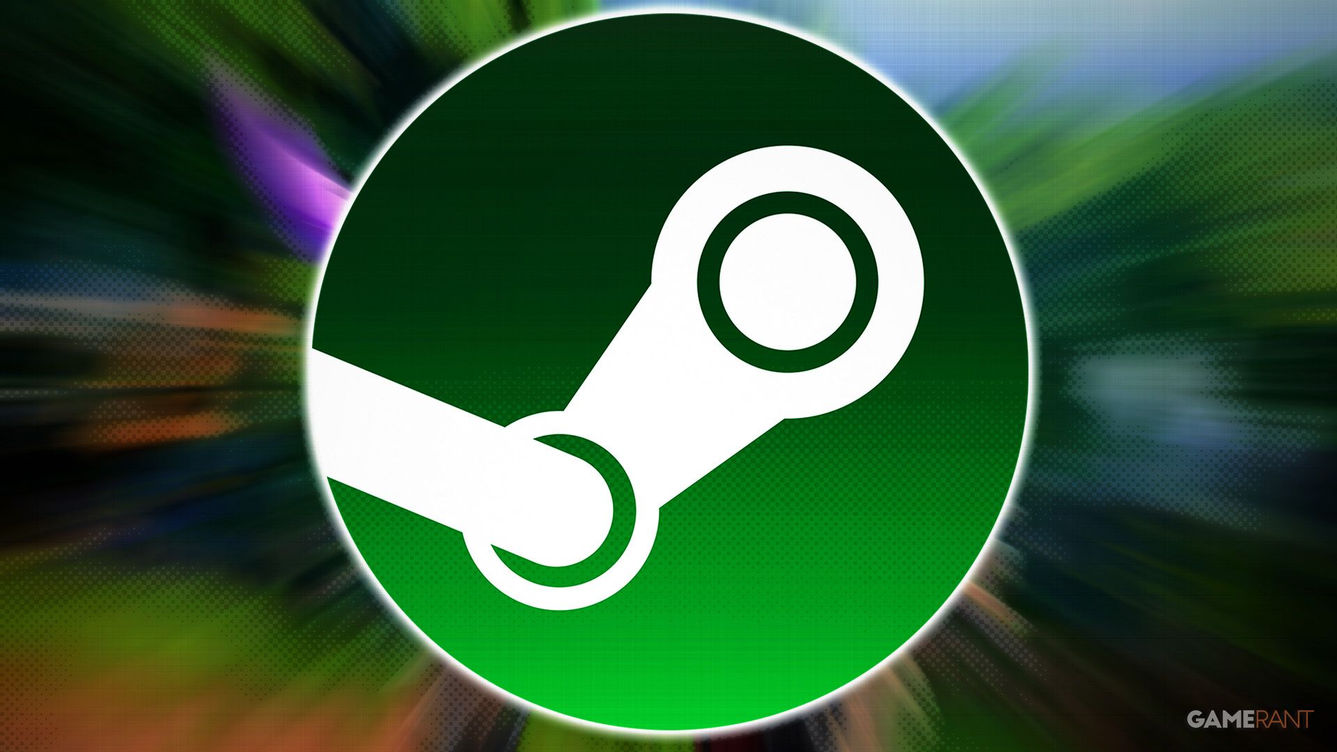 Green Steam logo over zoom-blurred Fellowship promo gameplay screenshot