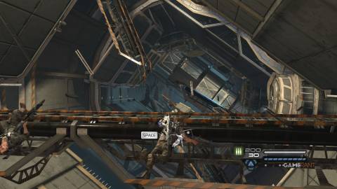 Inversion gravity flying through space ship