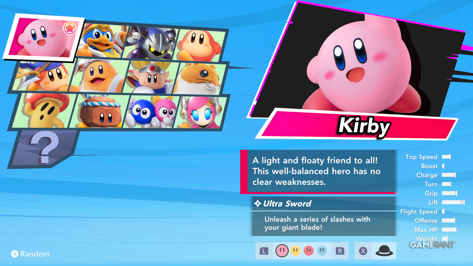 kirby in kirby air riders
