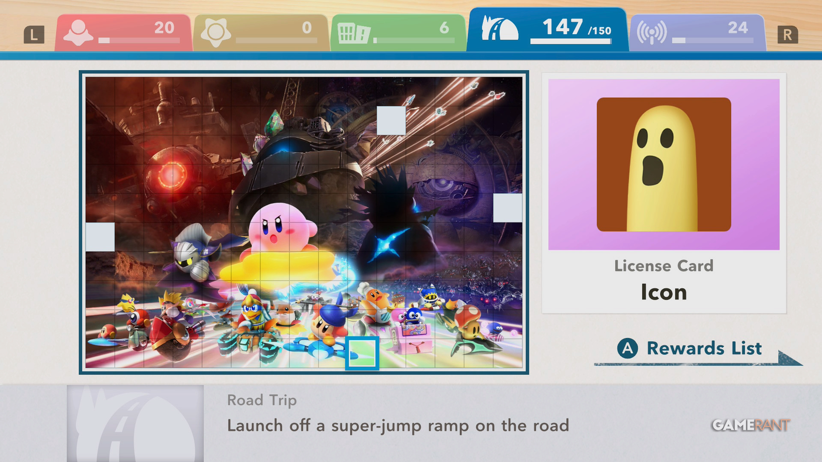 license card kirby air riders icon super jump ramp