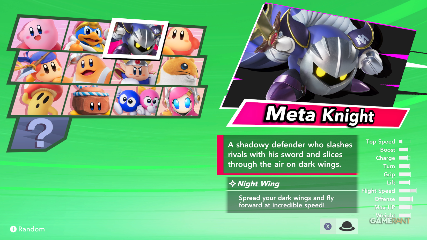meta knight kirby air riders