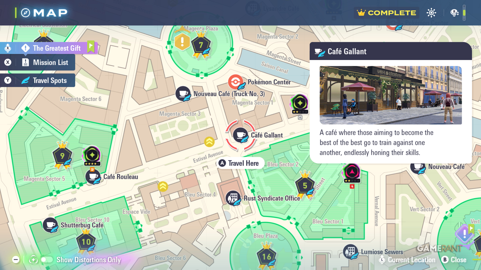 Cafe gallant location pokemon legends za