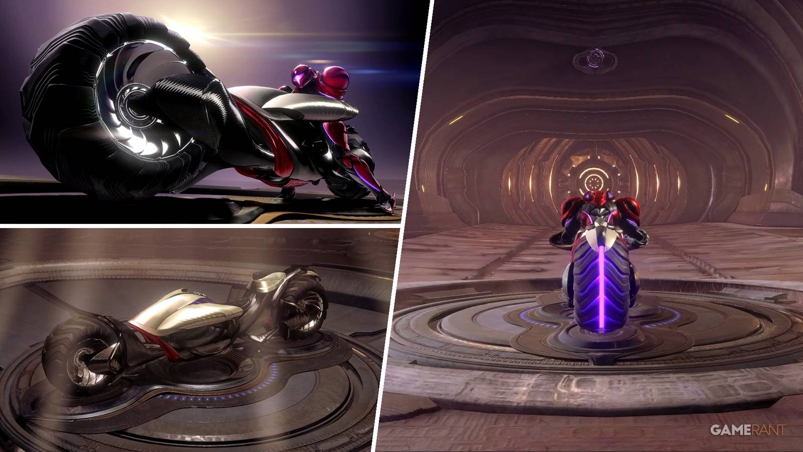 Samus riding the motorcycle in Metroid Prime 4: Beyond