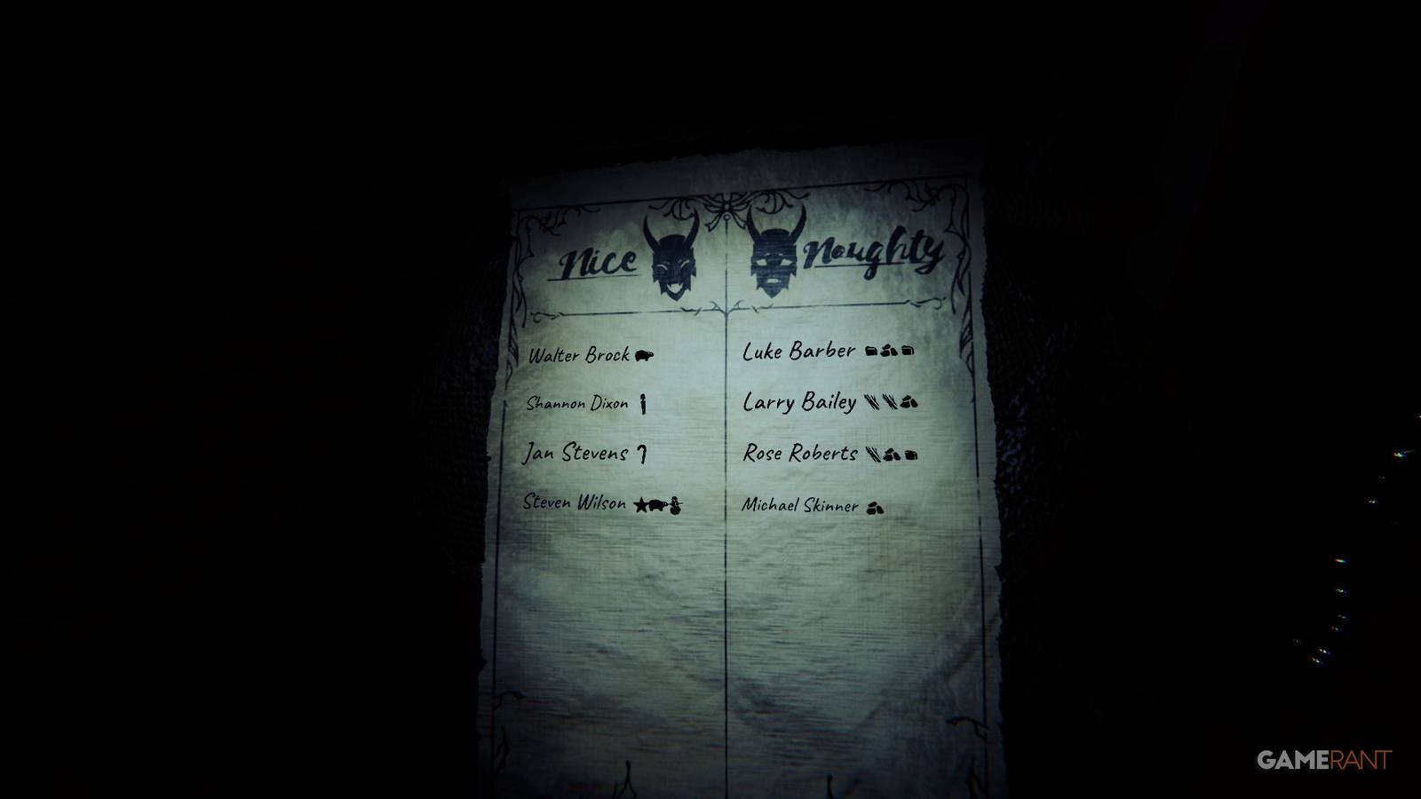 Phasmophobia - Winter's Jest - Naughty & Nice List Symbols - Gifts