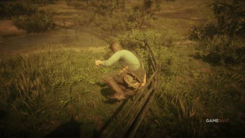 Red Dead Redemption 2 - Jump Over Fence While Taking Consumable