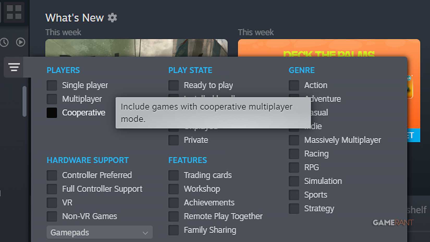 Steam advanced filtering options cooperative checkmark co-op filter screenshot-1