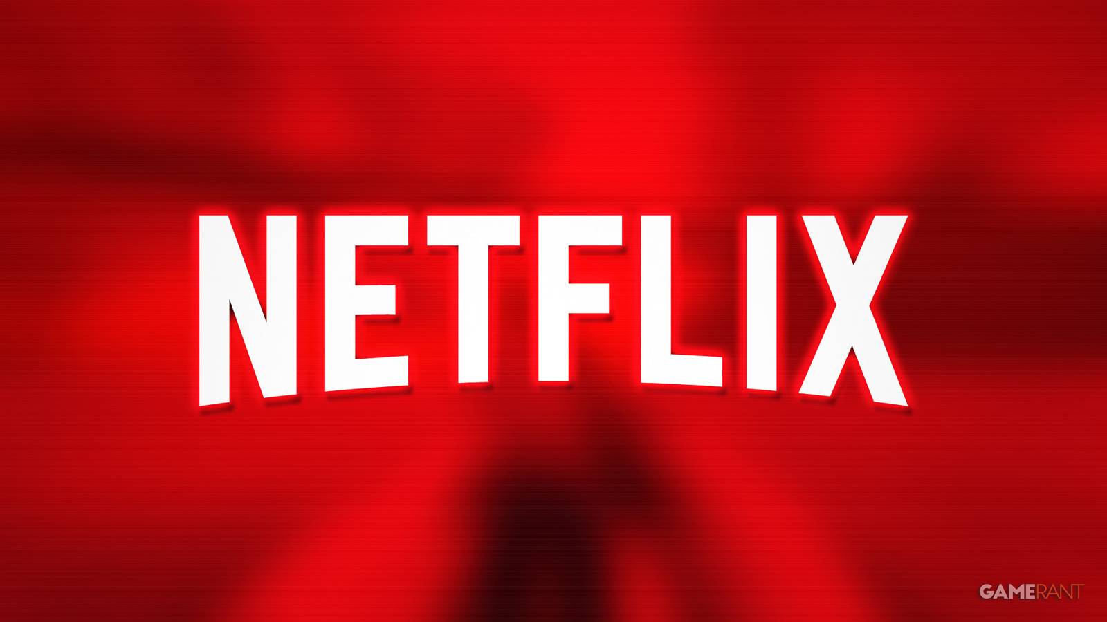 white glowing Netflix logo over red-tinted GTA San Andreas Definitive Edition screenshot horizontal lines edit