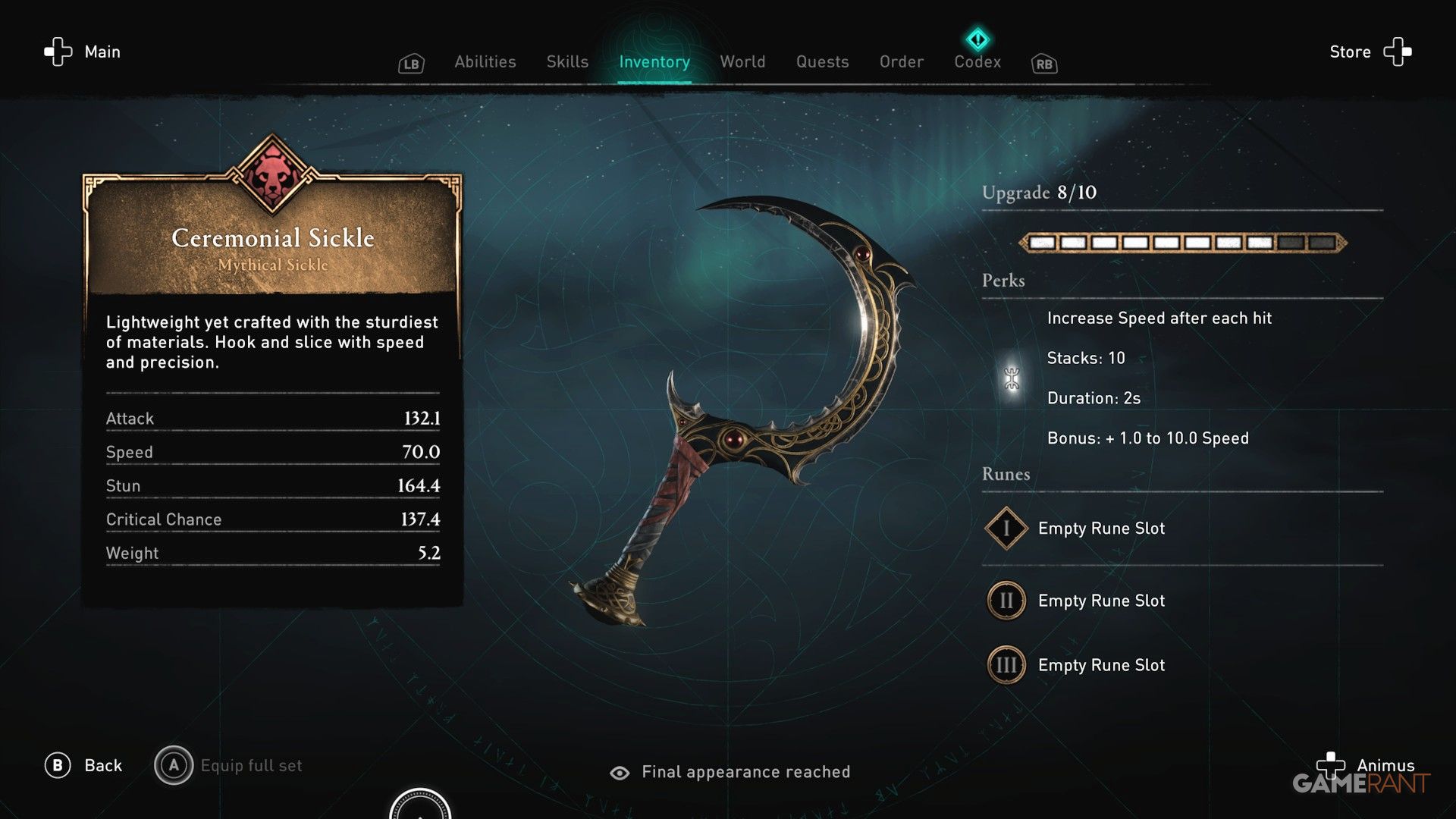 AC Valhalla Ceremonial Sickle