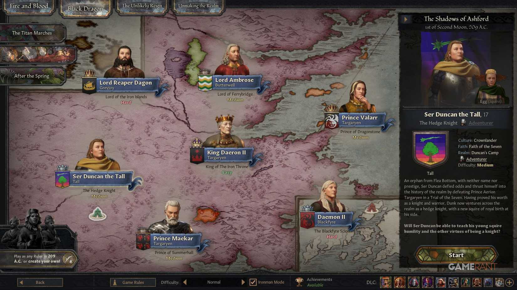 Crusader Kings 3 - CK3 AGOT - The Shadows of Ashford Ser Duncan the Tall