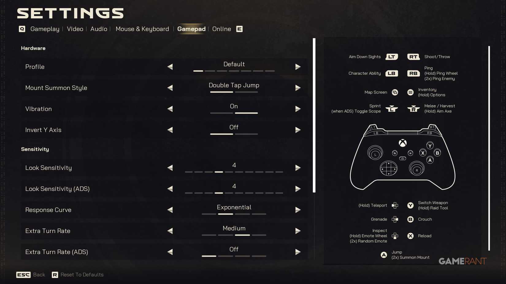 Highguard - Controller Settings