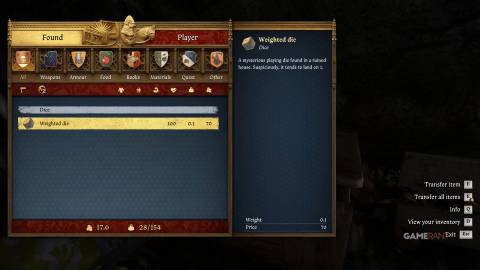 Kingdom Come Deliverance 2 - Weighted Die