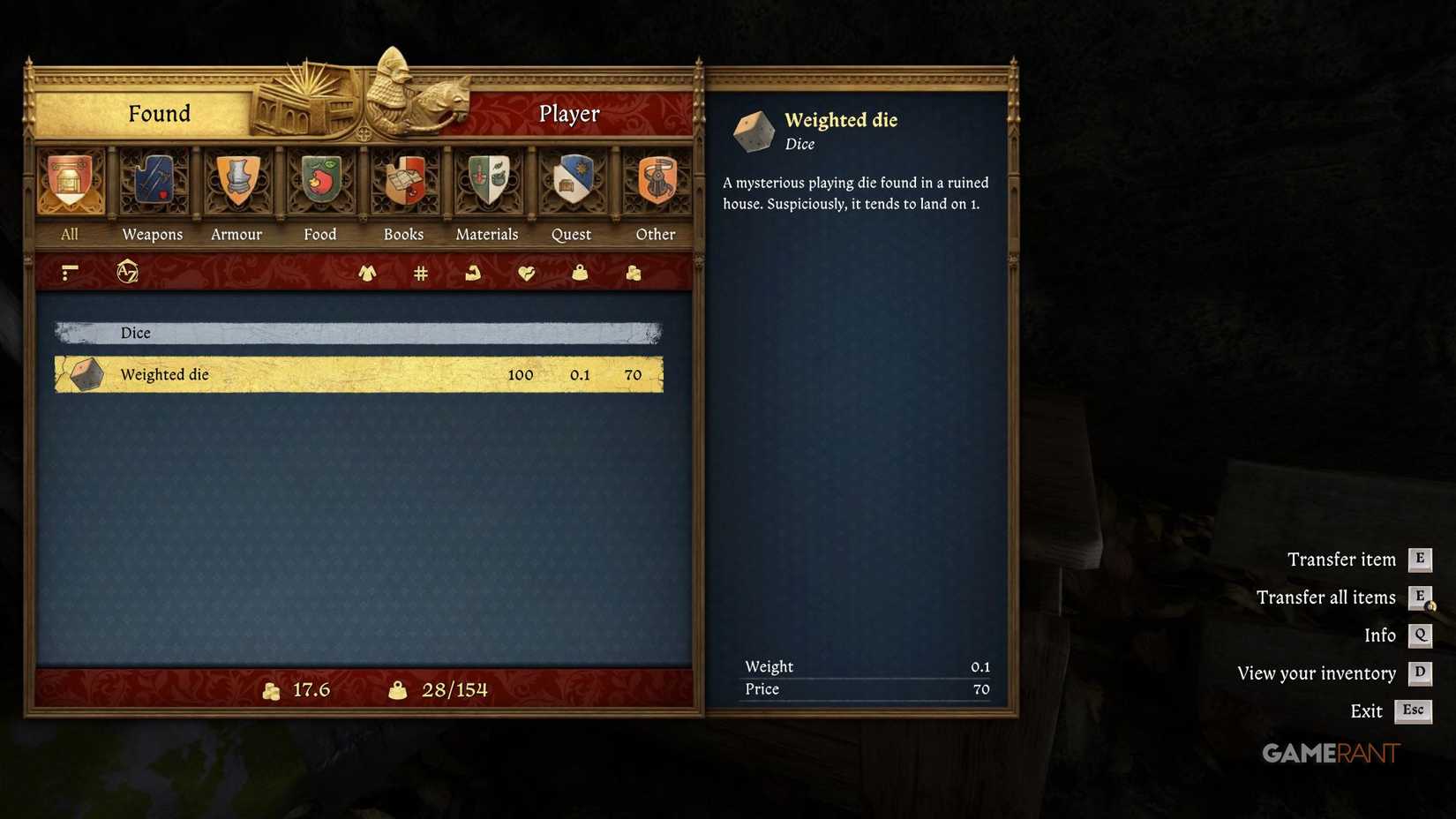 Kingdom Come Deliverance 2 - weighted dice