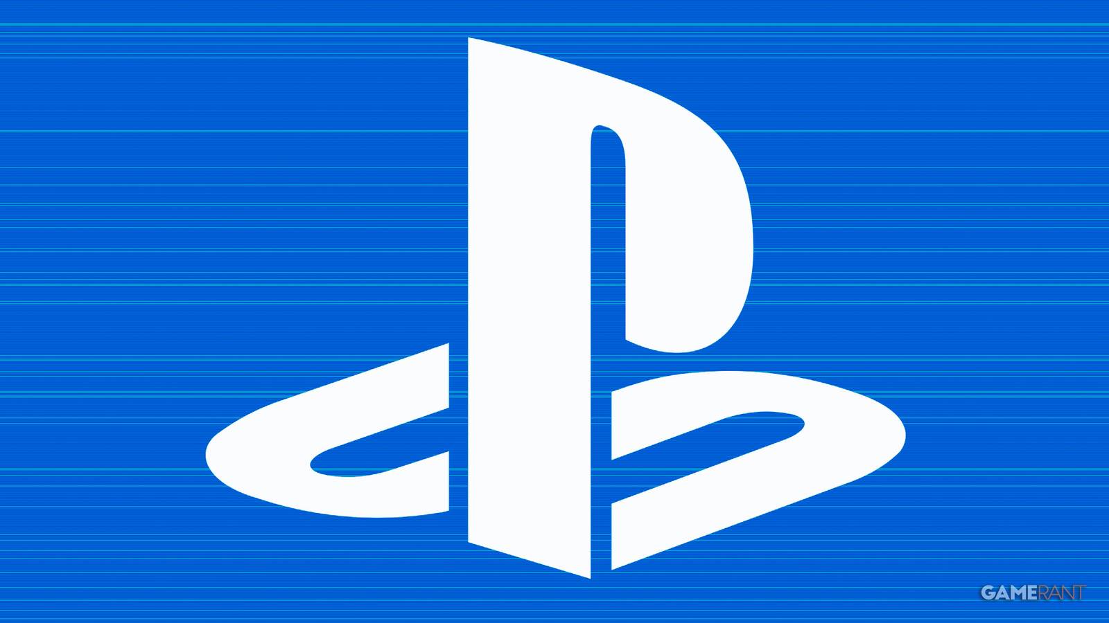 PlayStation logo submark blue background horizontal lines edit