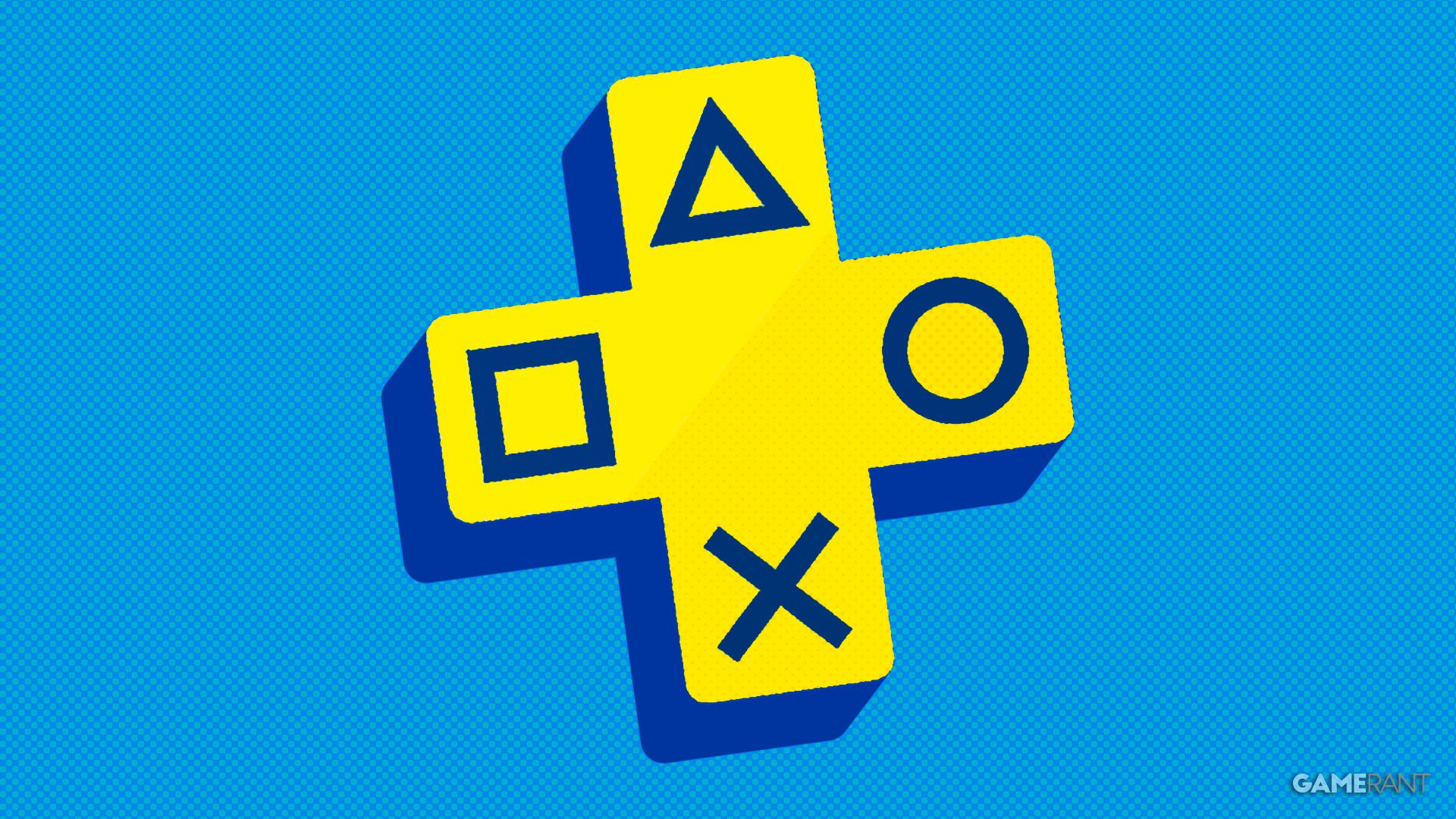 PlayStation Plus PS Plus logo submark dot halftone background minimalist