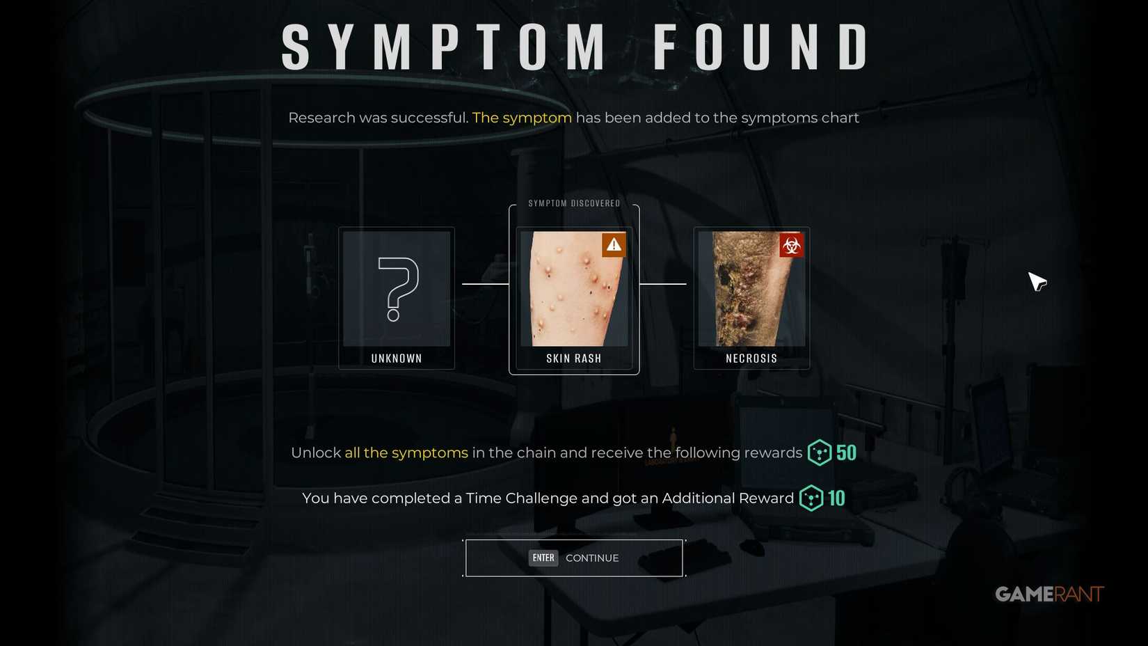 Quarantine Zone Last check - New symptom found