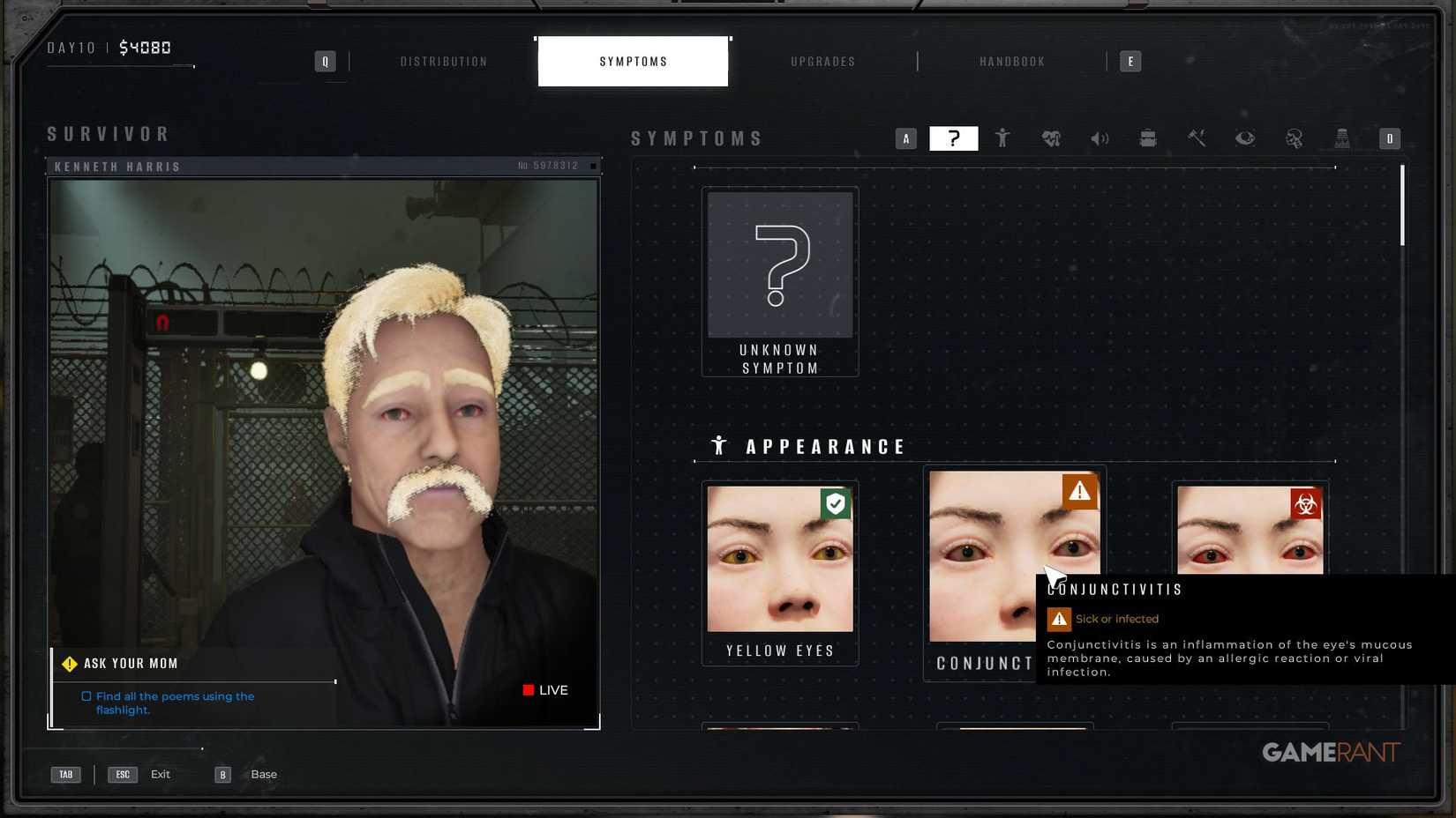 Quarantine Zone The Last Check - Orange Symptom - Conjuctivitis