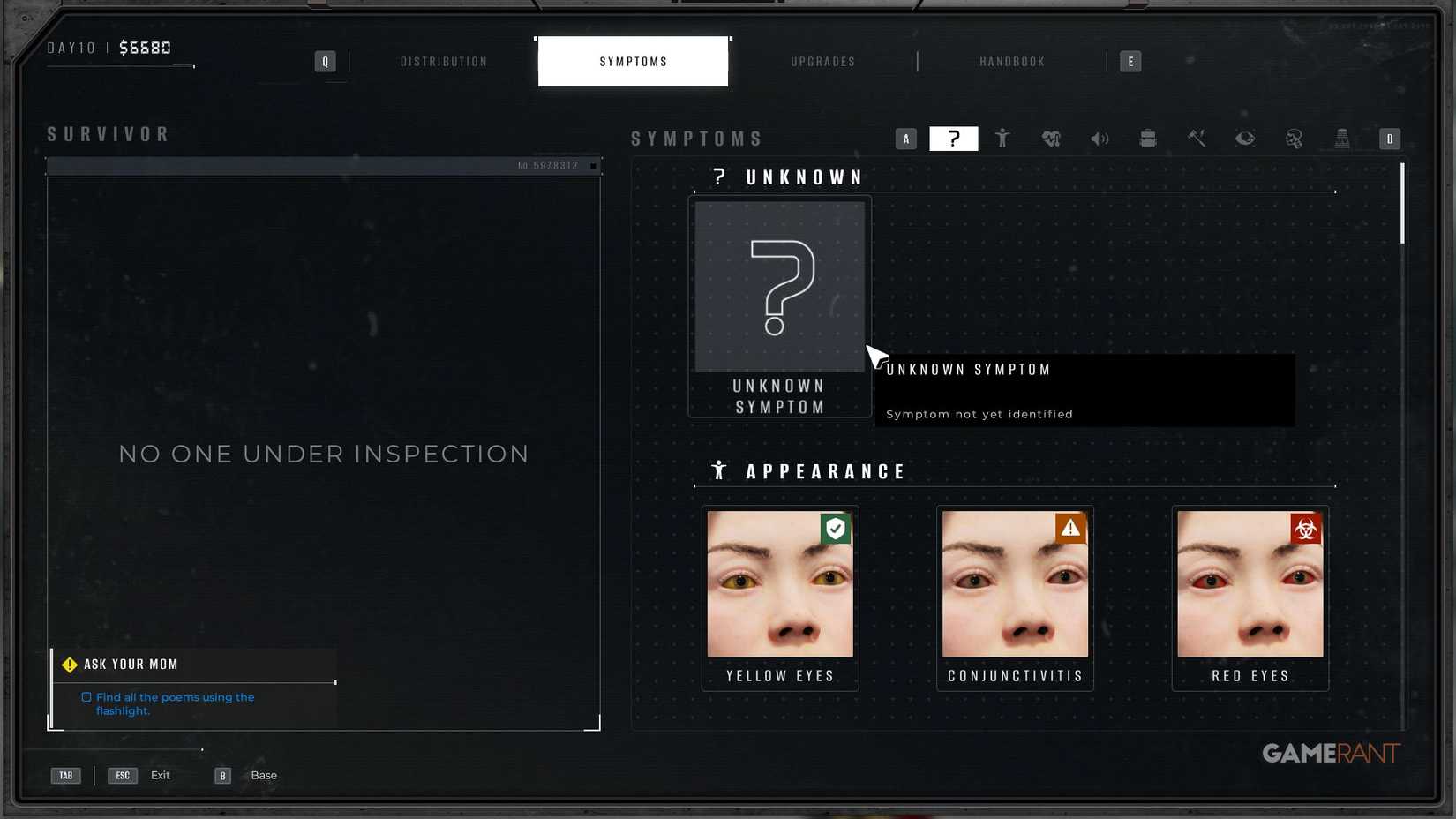 Quarantine Zone Last Check - Unknown Symptom