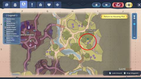 There's a particular spot in Honeymiel Slope where the Sunburst Batterflies tend to favor over other areas here.