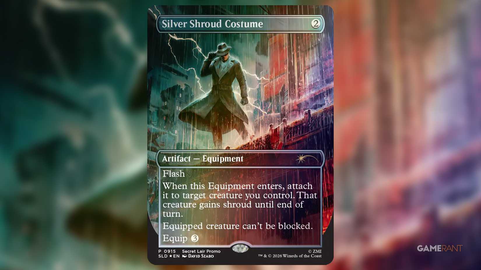 Silver Shroud Costume Magic The Gathering Fallout Rad Superdrop Promo Card