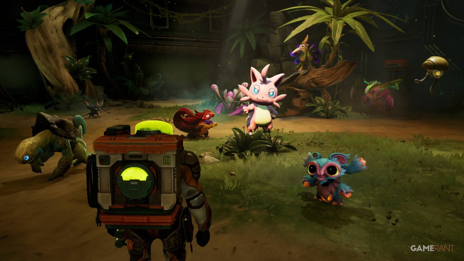 The Player Looking at Creatures and Palworld's Cattiva in Voidling Bound