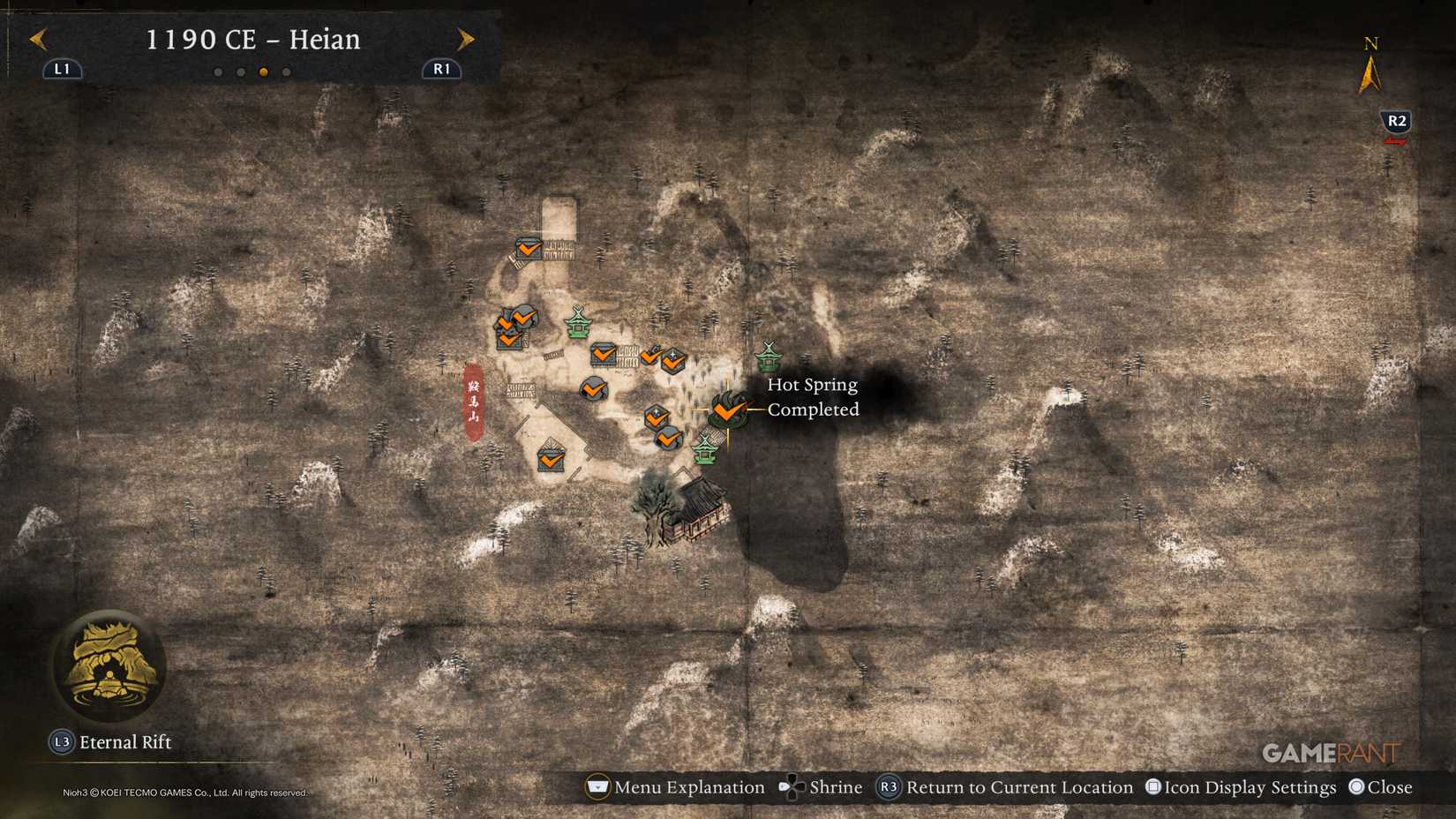 All Heian Hot Springs Locations in Nioh 3 (1)