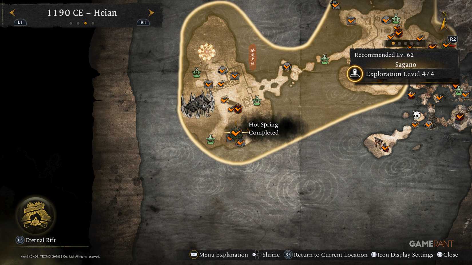 All Heian Hot Springs Locations in Nioh 3 (4)