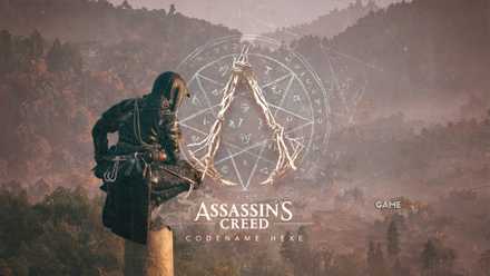 Assassin's Creed Hex logo over Shadows screenshot