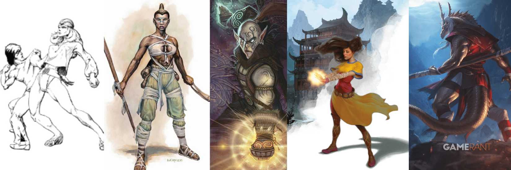 dungeons and dragons monks through editions 1e 3e 4e 5e-1