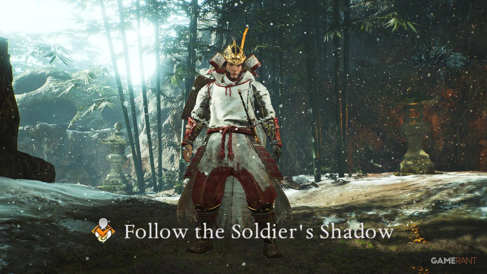 Follow the Soldier's Shadow Myth Guide in Nioh 3