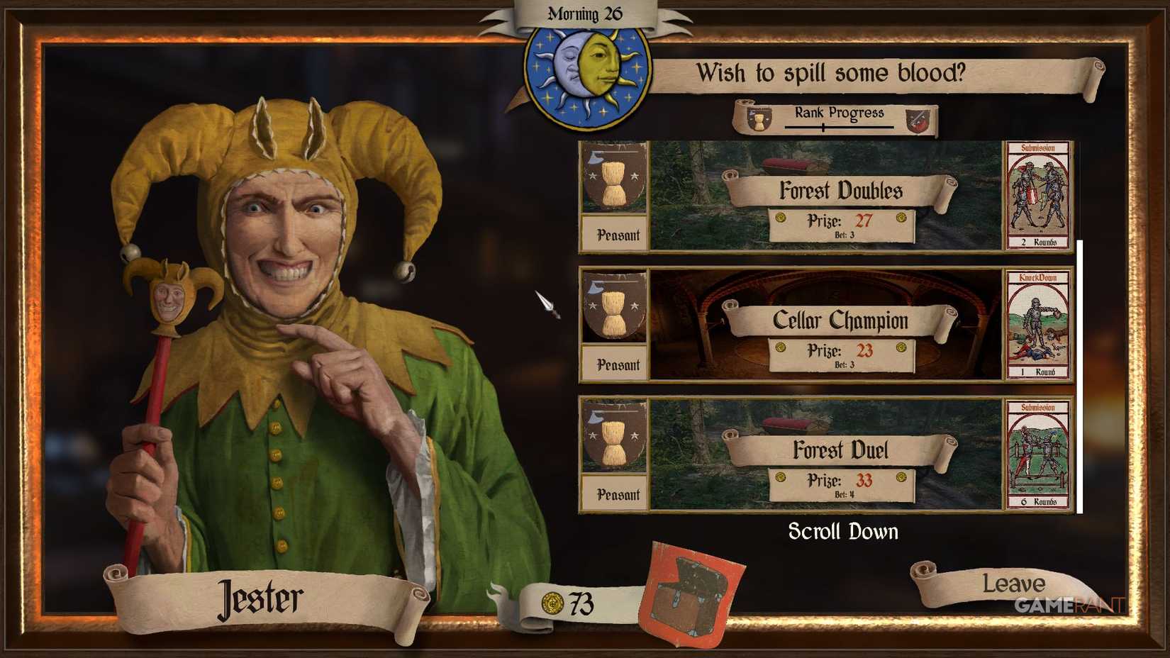 Half Sword - Peasant Events