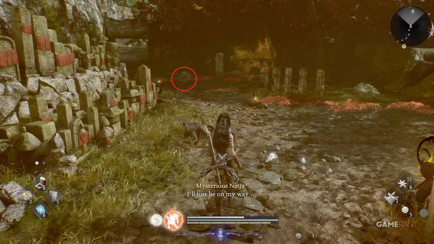 how to search for clues about suspicious man 1 in nioh 3