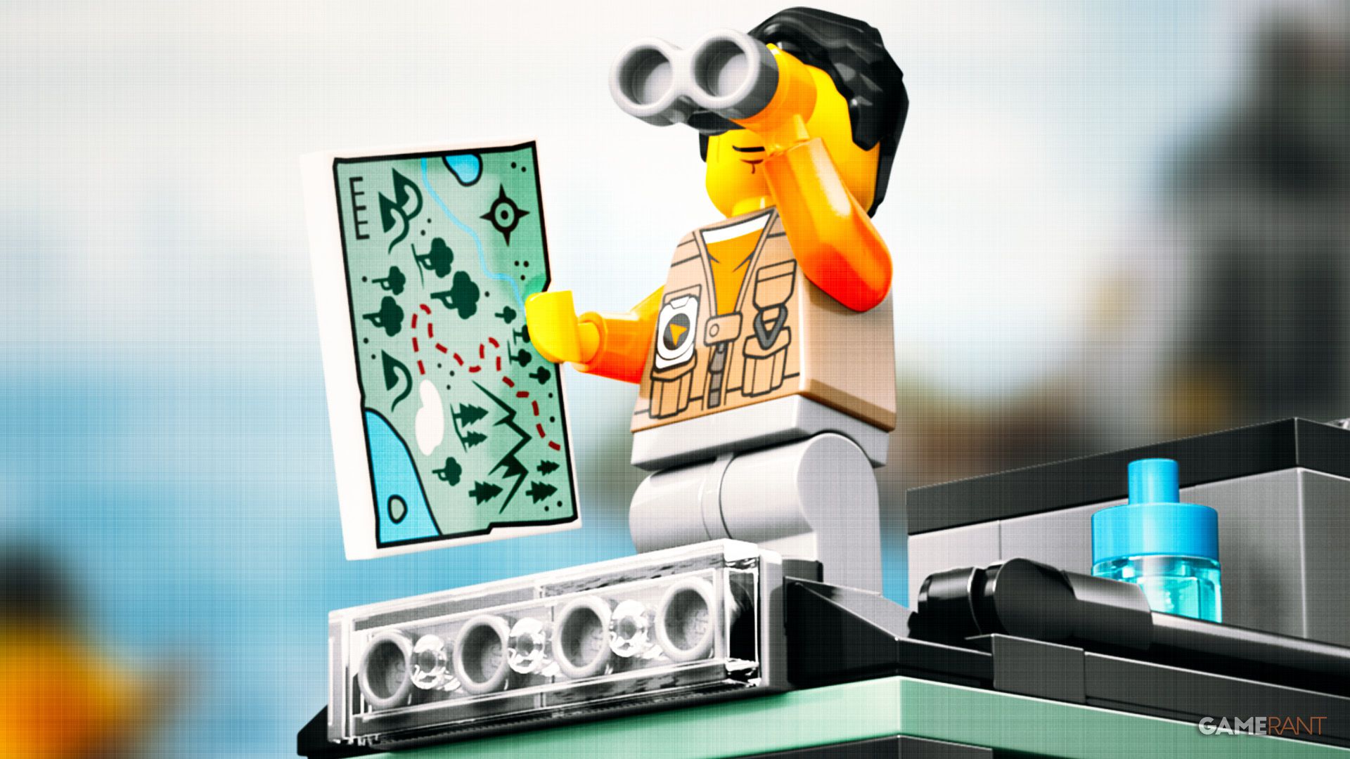 LEGO 60447 Off-Road explorer minifig with binoculars and map